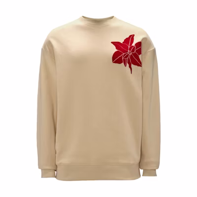 JW Anderson FW24 Floral Print Oversized Crewneck Sweatshirt Men’s Off-White JW0185PG0771046-BEIGE