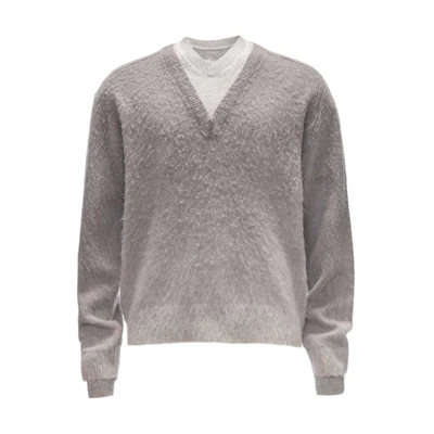 JW Anderson FW24 Gradient Embroidered Long Sleeve Sweater Grey. KW1198YN0352938