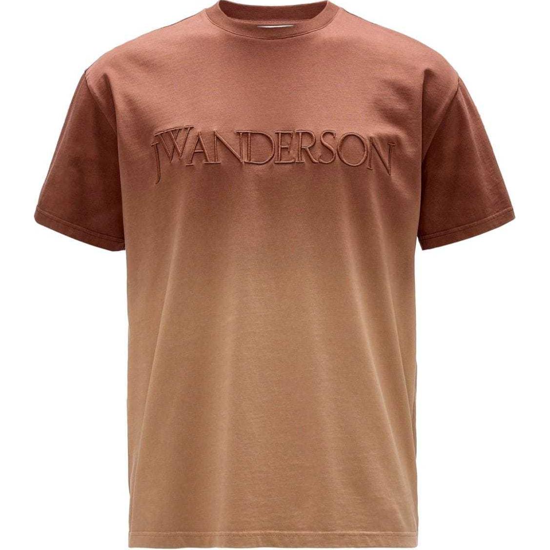 JW Anderson FW24 Gradient Logo Embroidered Brown T-Shirt Short Sleeve JT0238PG1551619-BROWN
