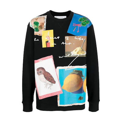 JW Anderson Graphic Print Pullover Sweatshirt Mens Black JW0032PG0771-900