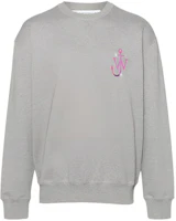 JW Anderson Gray Logo Embroidered Relaxed Fit Knit Sweatshirt for Men JW0161PG0861905-GREY JW Anderson Gray Logo Embroidered Relaxed Fit Knit Sweatshirt for Men JW0161PG0861905-GREY