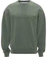JW Anderson Green Crewneck Sweatshirt with Logo Embroidery JW0162-PG0861-500 JW Anderson Green Crewneck Sweatshirt with Logo Embroidery JW0162-PG0861-500