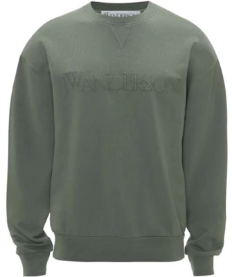 JW Anderson Green Crewneck Sweatshirt with Logo Embroidery JW0162-PG0861-500 Buy JW Anderson Green Crewneck Sweatshirt with Logo Embroidery JW0162-PG0861-500