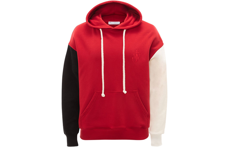 JW Anderson Inside-Out Hoodie Red Pullover Long Sleeve Colorblock Design JE0097-PG0253-455