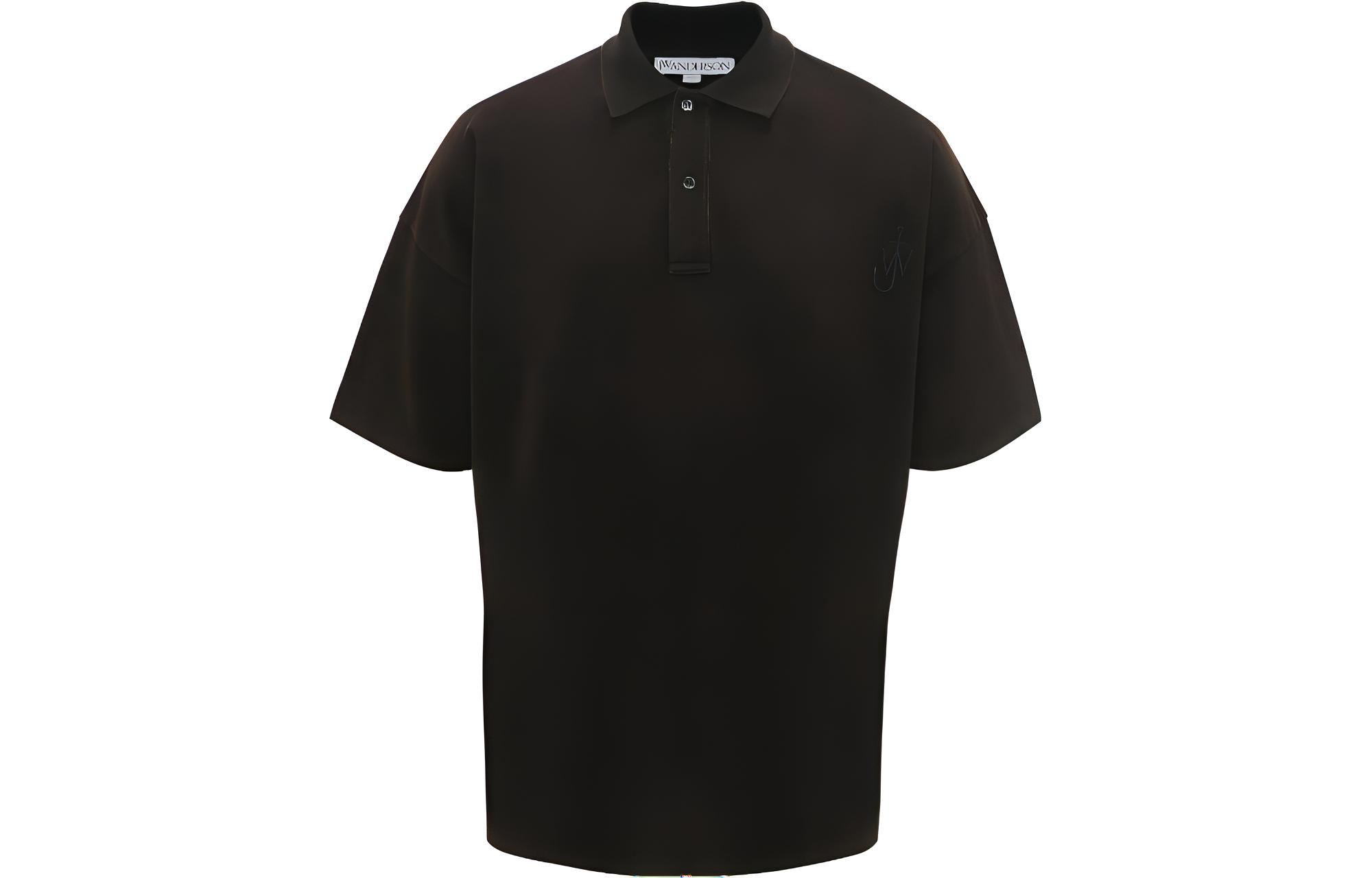 JW Anderson Logo Embroidered Comfortable Short Sleeve Polo Shirt Brown Men JO0196PG0960-600