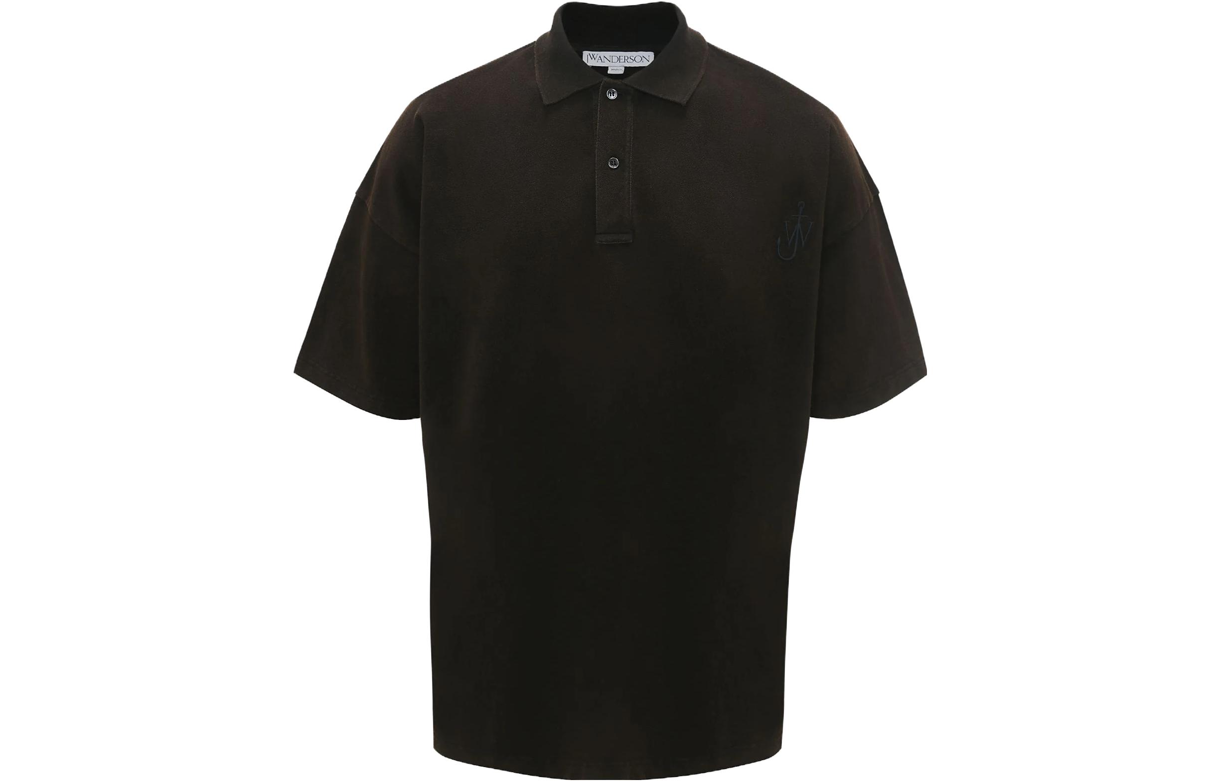 Order JW Anderson Polo Camiseta Marrón Hombre Confortable Bordado Logo Manga Corta JO0196PG0960-600