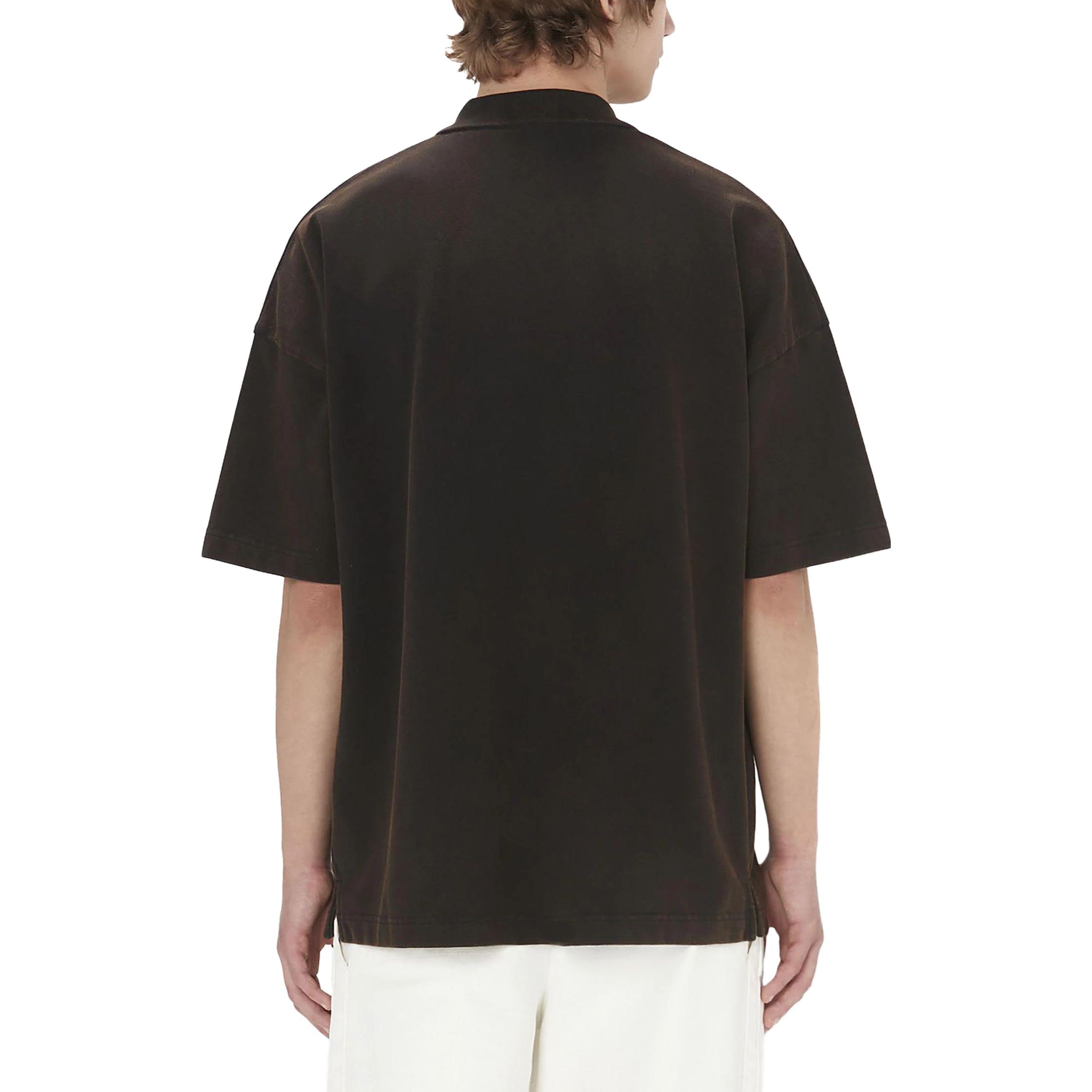 Shop JW Anderson Polo Camiseta Marrón Hombre Confortable Bordado Logo Manga Corta JO0196PG0960-600