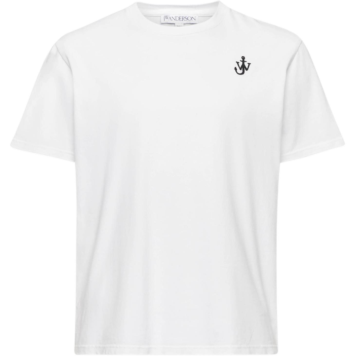 JW Anderson Logo Embroidered Crewneck Short Sleeve T-Shirt White JT0257PG1510001