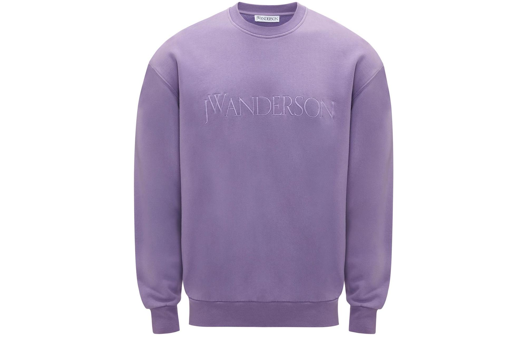 JW Anderson Logo Embroidered Crewneck Sweatshirt Unisex Purple JW0103PG1390700-PURPLE