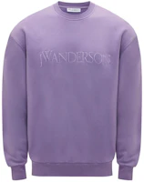 JW Anderson Logo Embroidered Crewneck Sweatshirt Unisex Purple JW0103PG1390700-PURPLE JW Anderson Logo Embroidered Crewneck Sweatshirt Unisex Purple JW0103PG1390700-PURPLE