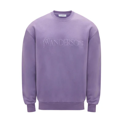 JW Anderson Logo Embroidered Crewneck Sweatshirt Unisex Purple JW0103PG1390700-PURPLE