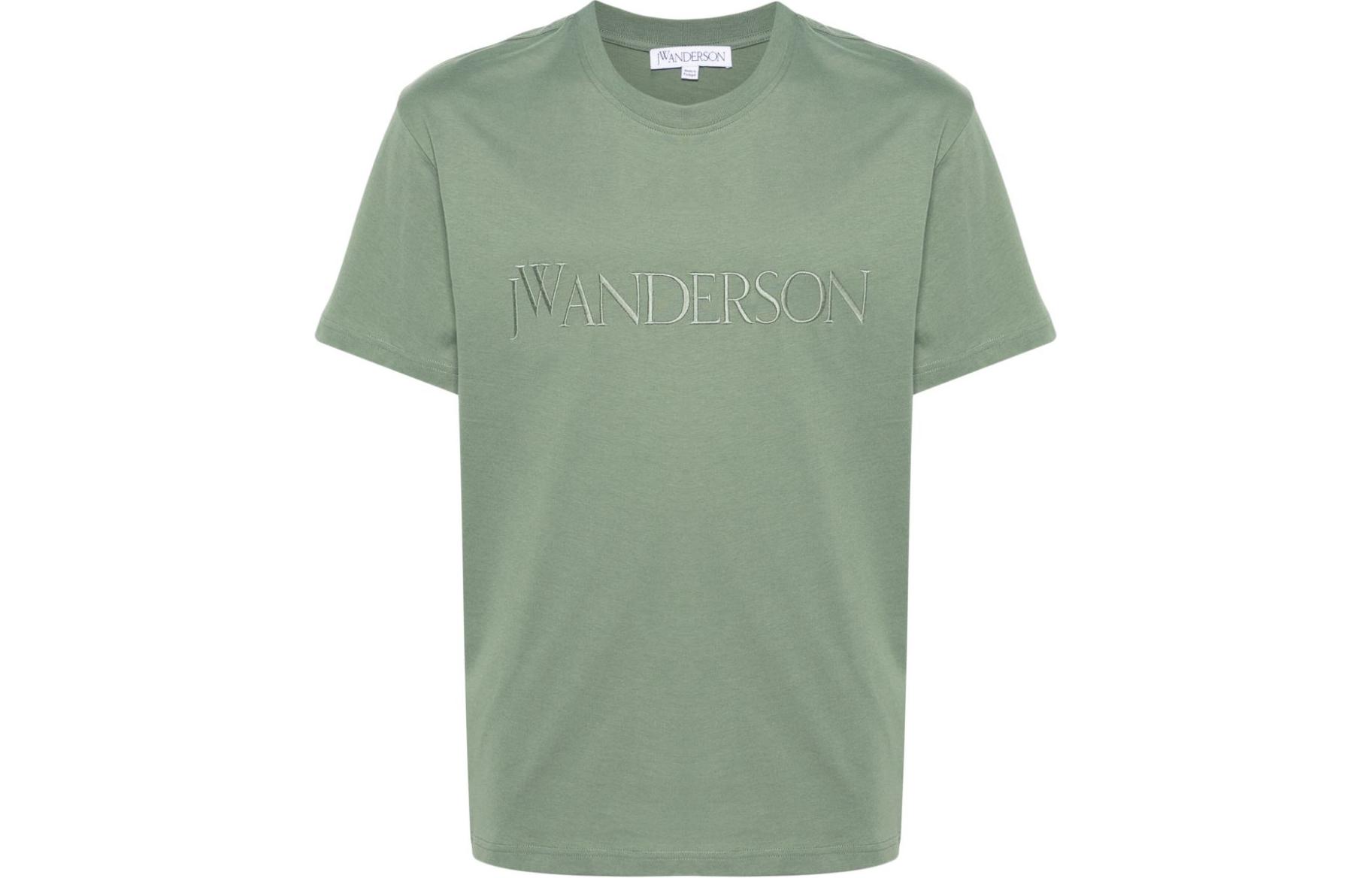 JW Anderson Logo Embroidered Crewneck T-Shirt Sage Green JT0211PG0980-500