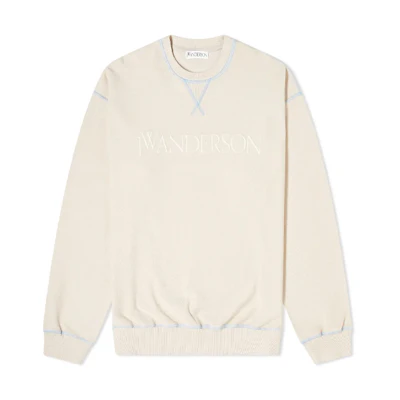 JW Anderson Logo Embroidered Loose Fit Long Sleeve Sweatshirt Beige Unisex JO0005-PG0490-002