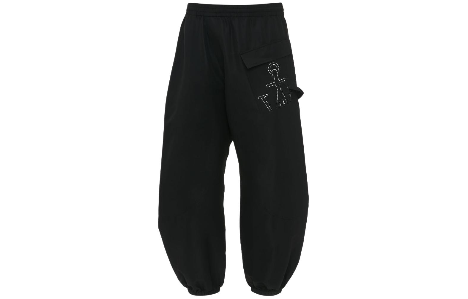 JW Anderson Logo Printed Loose Fit Jogger Pants  Black Casual Wear TR0340-PG1488-999