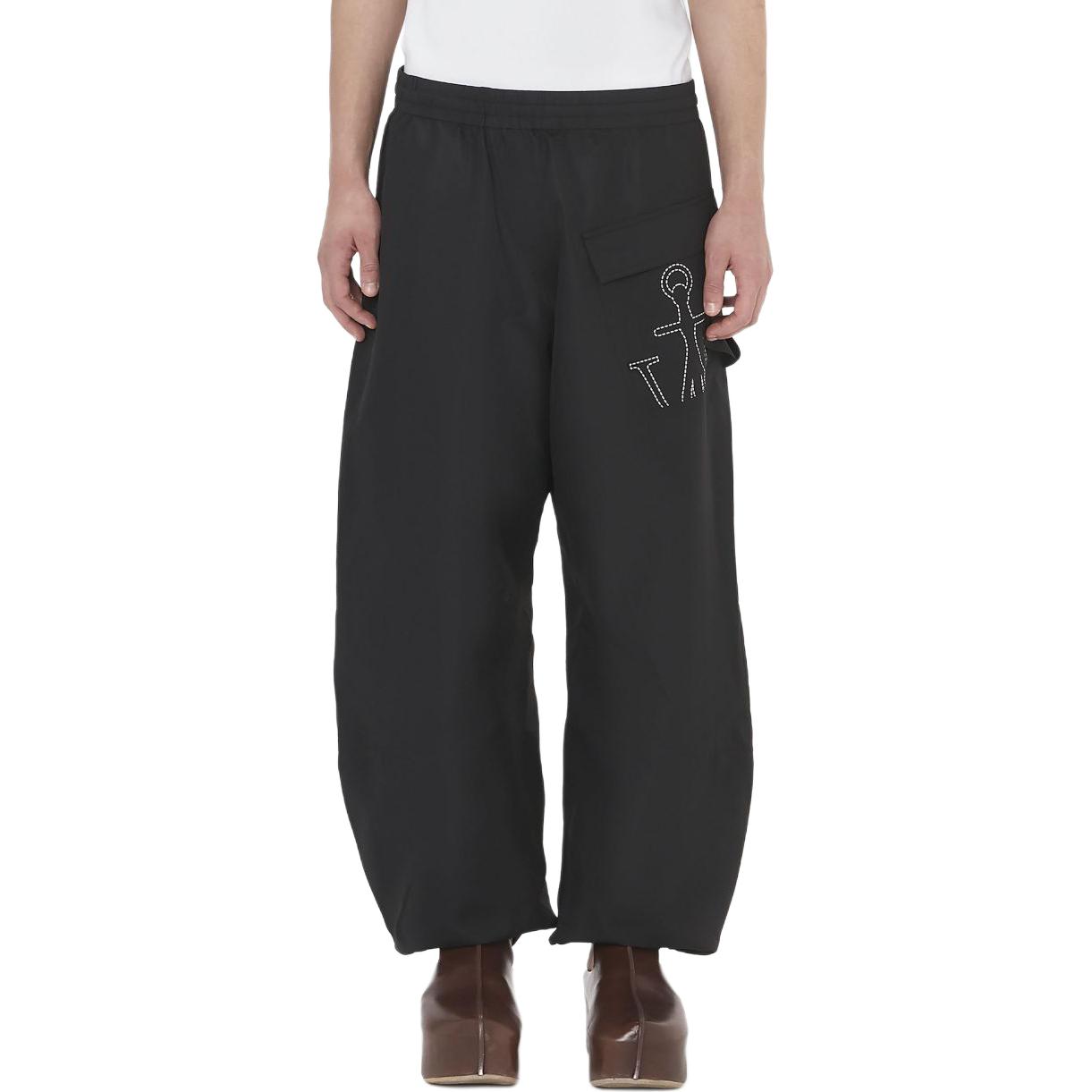 Lookbook Pantalones Jogger Sueltos Negros Logo JW Anderson Ropa Casual TR0340-PG1488-999