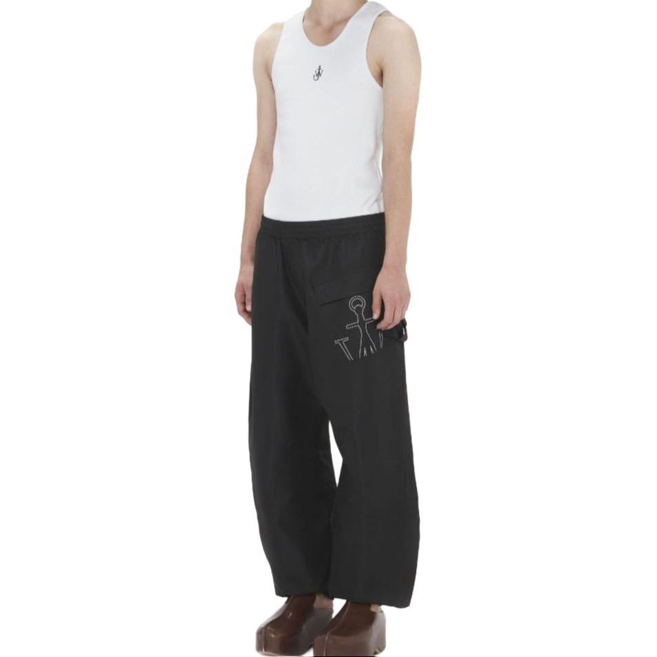 Purchase Pantalones Jogger Sueltos Negros Logo JW Anderson Ropa Casual TR0340-PG1488-999