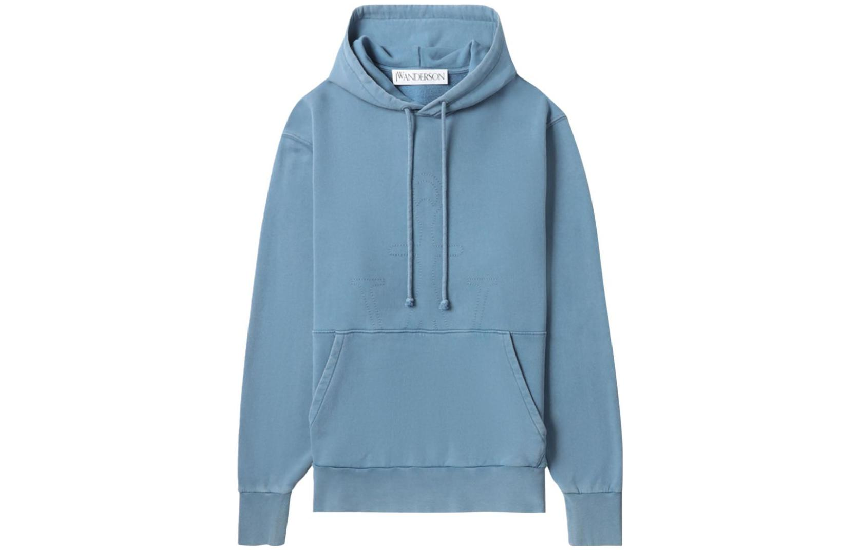 JW Anderson Loose Fit Drawstring Hoodie Unisex Blue JW0087-PG1192-804