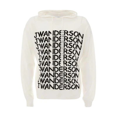 JW Anderson Oversized Letter Print Hoodie White KW0848YN0170903