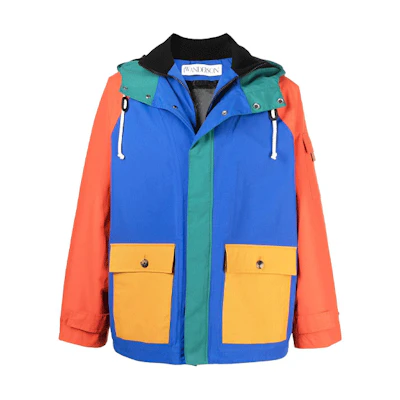 JW Anderson Patchwork Zip-Up Hoodie Jacket - Blue JK0065-PG0536-454
