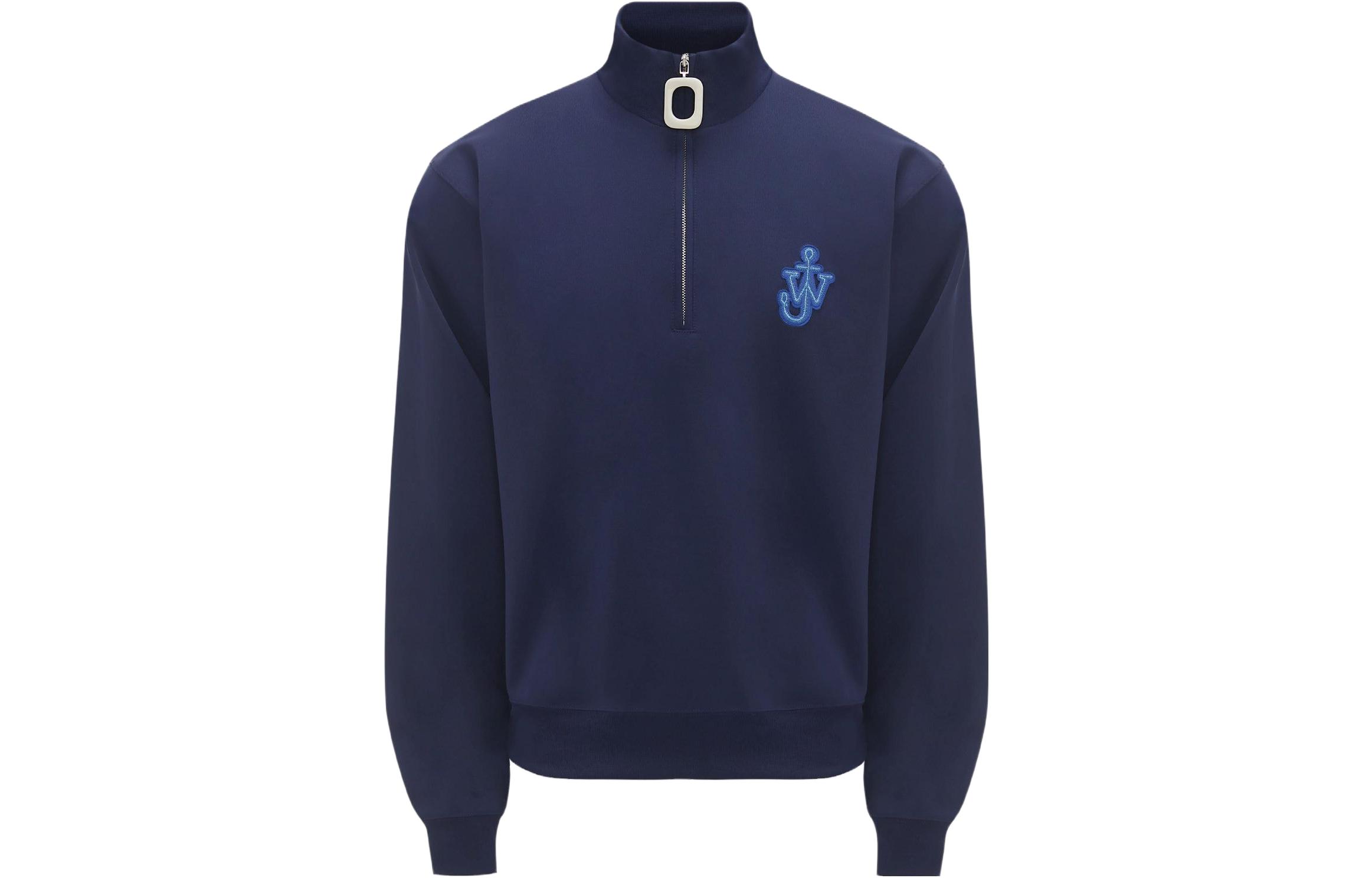 JW Anderson Pattern Logo Half-Zip Pullover Sweatshirt Blue () JO0198PG0999-884