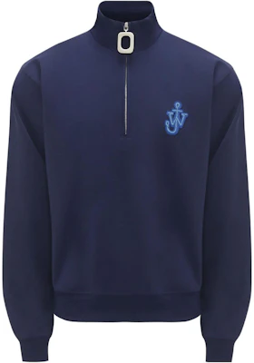 JW Anderson Pola Logo Half-Zip Pullover Sweatshirt Biru JO0198PG0999-884 Buy JW Anderson Pola Logo Half-Zip Pullover Sweatshirt Biru JO0198PG0999-884