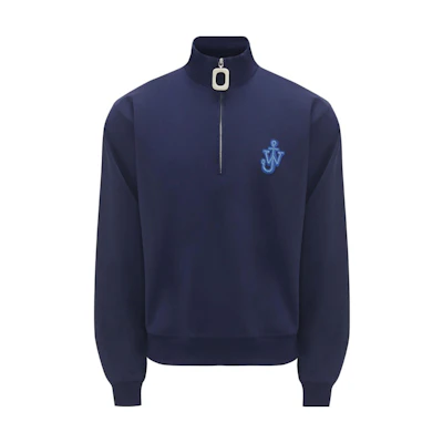 JW Anderson Pattern Logo Half-Zip Pullover Sweatshirt Blue () JO0198PG0999-884
