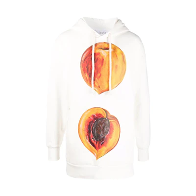 JW Anderson Peach Print Hoodie White JW0012-PG0639-002