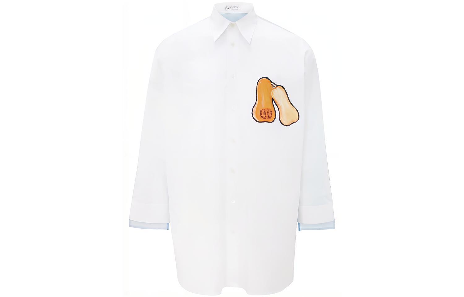 JW Anderson Pumpkin Print Loose Long Sleeve Shirt White SH0115-PG0587-001