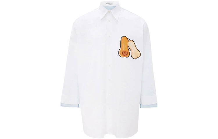 Order Camiseta Manga Larga Suelta Estampado Calabaza JW Anderson Blanca SH0115-PG0587-001