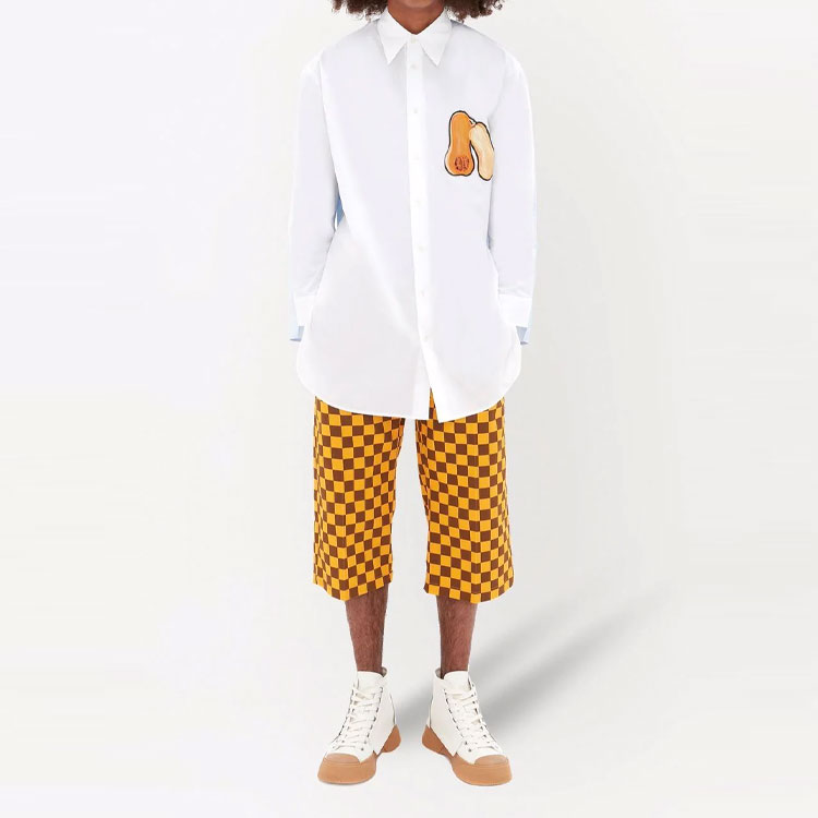 Lookbook Camiseta Manga Larga Suelta Estampado Calabaza JW Anderson Blanca SH0115-PG0587-001