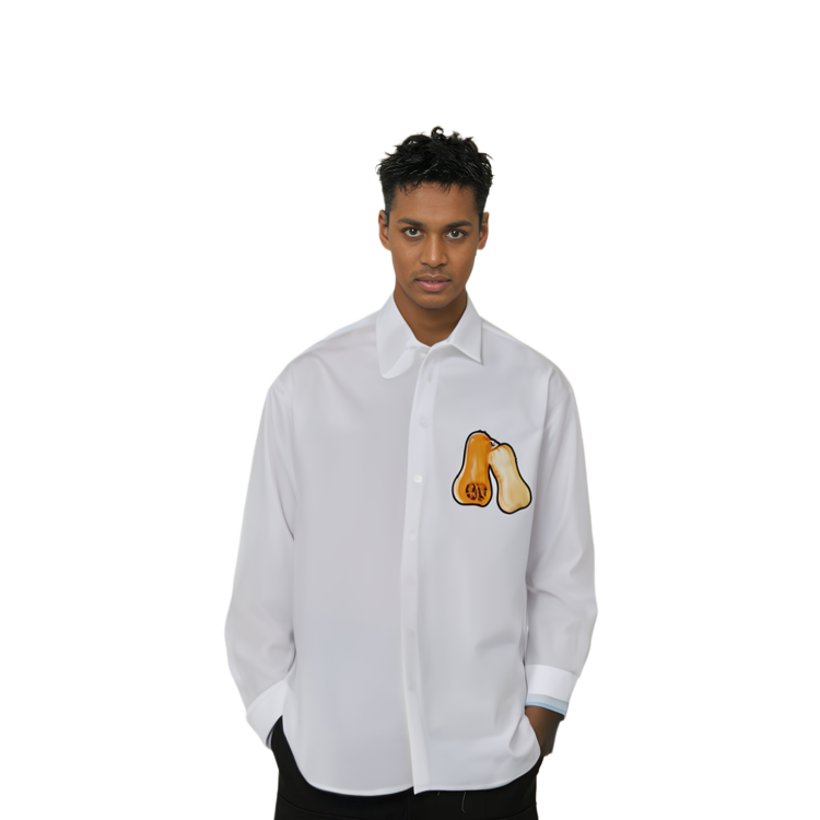 Details for Camiseta Manga Larga Suelta Estampado Calabaza JW Anderson Blanca SH0115-PG0587-001