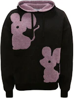 JW Anderson Purple Oversized Hoodie with Double-Sided Mouse Embroidery Unisex KW0944-YN0269-733 JW Anderson Purple Oversized Hoodie with Double-Sided Mouse Embroidery Unisex KW0944-YN0269-733