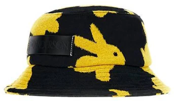 JW Anderson Rabbit Print Bucket Hat Unisex Couples Black/Yellow. AC0175FA0304897 JW Anderson Rabbit Print Bucket Hat Unisex Couples Black/Yellow. AC0175FA0304897