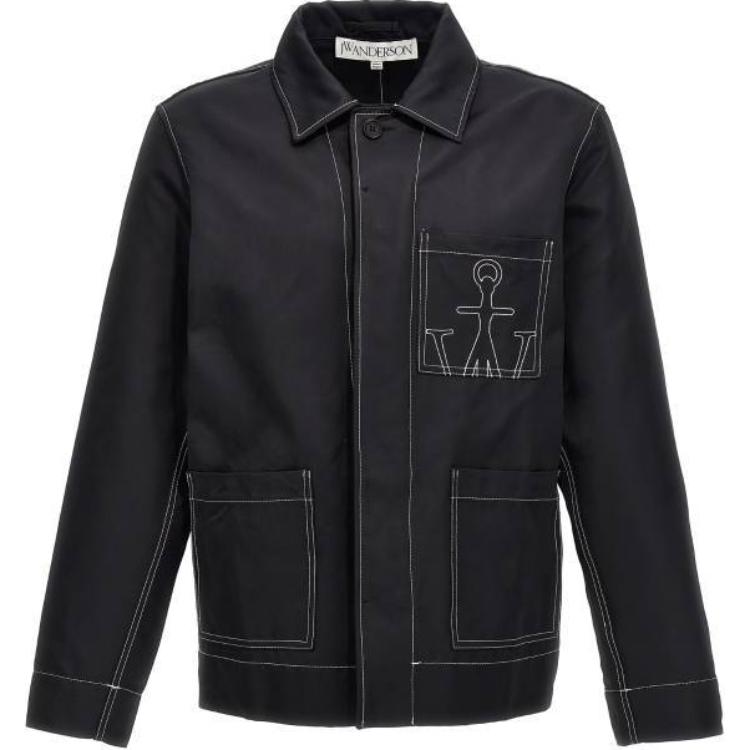 JW Anderson Slim Fit Long Sleeve Black Jacket with Single Button JK0300-PG1461-999