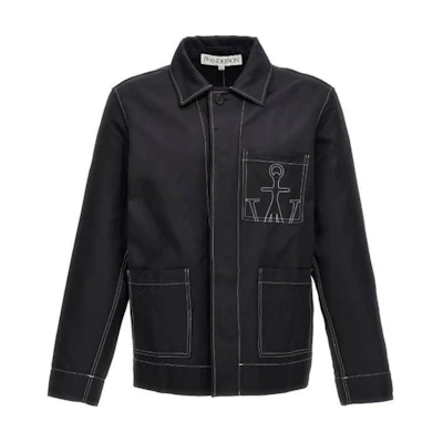 JW Anderson Slim Fit Long Sleeve Black Jacket with Single Button JK0300-PG1461-999