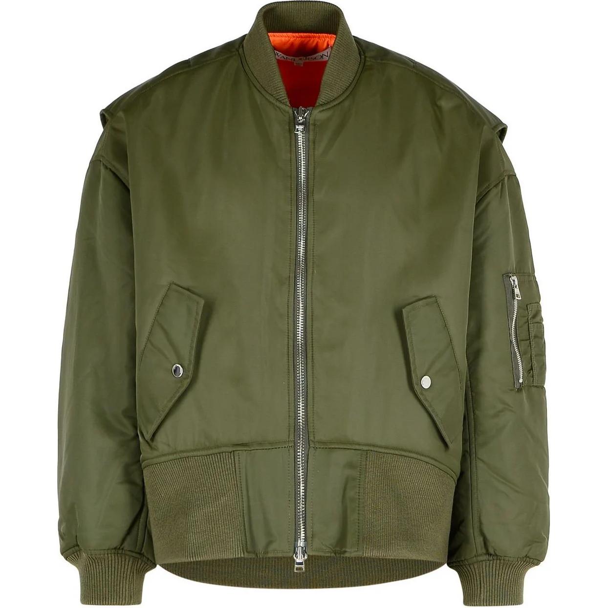 JW Anderson Solid Baseball Collar Zip Jacket Olive - Long Sleeve JK0357PG1696-595
