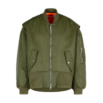 JW Anderson Solid Baseball Collar Zip Jacket Olive - Long Sleeve JK0357PG1696-595