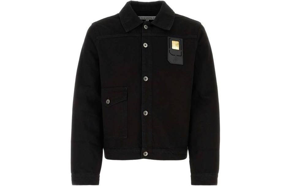 JW Anderson Solid Black Square Neck Button-Up Long Sleeve Jacket DJ0026-PG1334-999