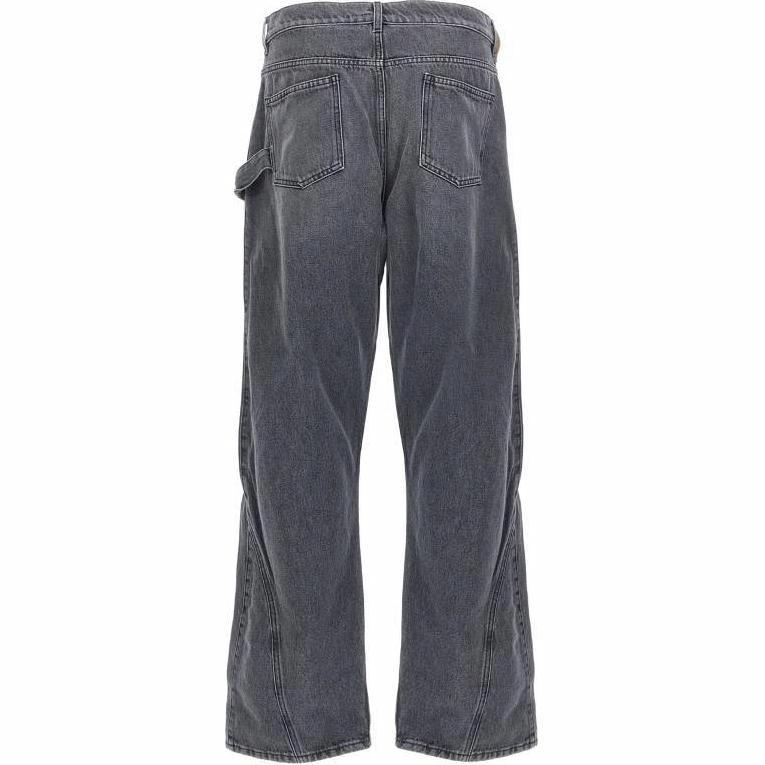 Order JW Anderson Seluar Jeans Lelaki Mid-Waist Kelabu dengan Zip DT0110PG1745929