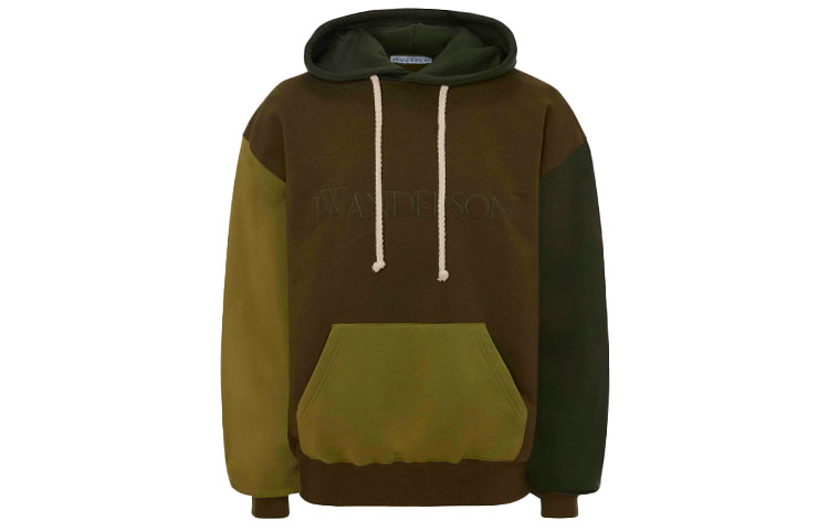 JW Anderson SS21 Patchwork Pullover Hoodie Green JO0003-PG0458-500