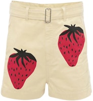 JW Anderson SS22 Strawberry Print Cotton Shorts Khaki Color. SR00370P-G0768-099 JW Anderson SS22 Strawberry Print Cotton Shorts Khaki Color. SR00370P-G0768-099