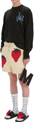 JW Anderson SS22 Shorts de Algodón Color Caqui con Estampado de Fresas. SR00370P-G0768-099 Purchase JW Anderson SS22 Shorts de Algodón Color Caqui con Estampado de Fresas. SR00370P-G0768-099