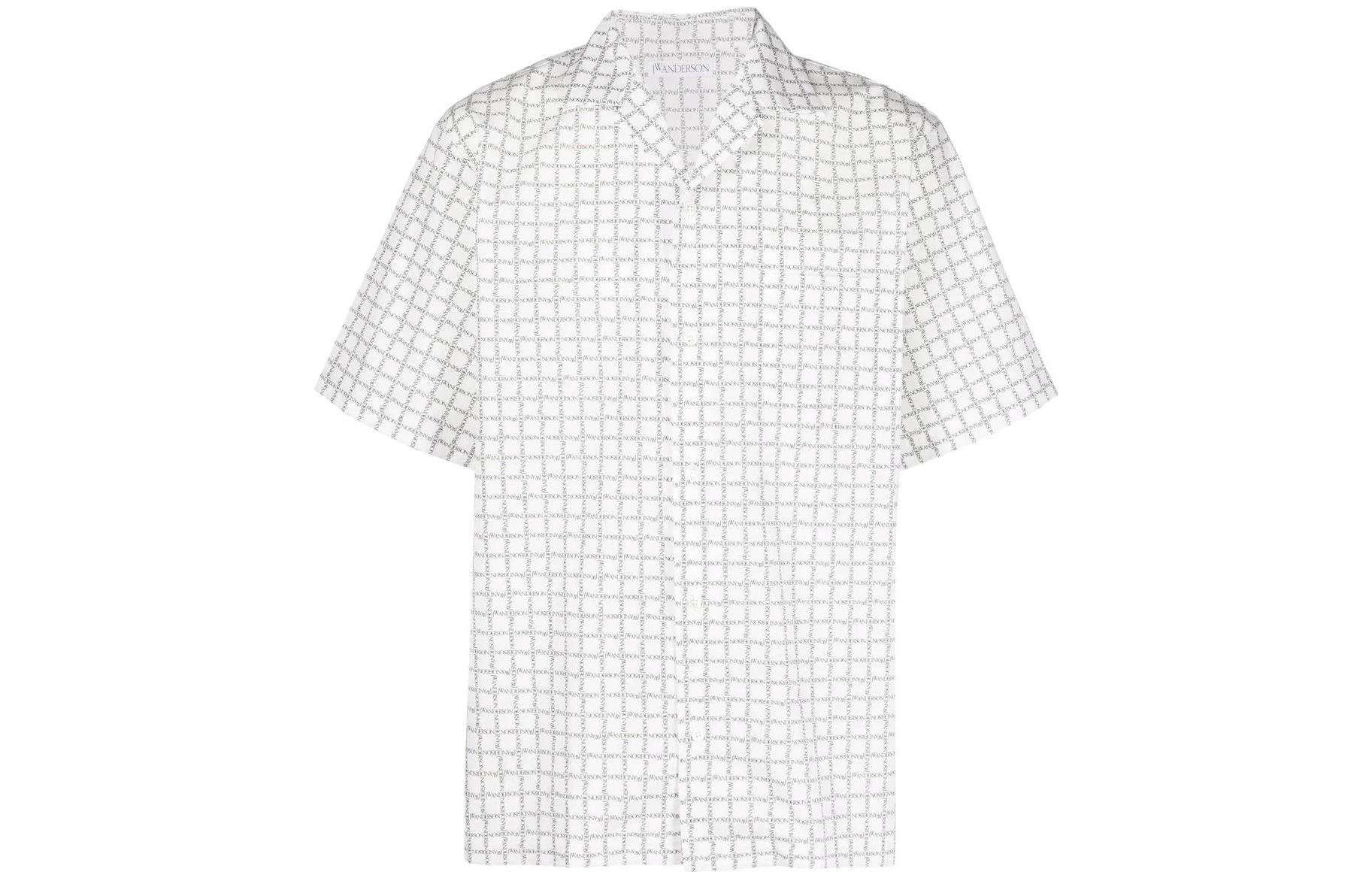 JW Anderson SS22  White Checkered Short Sleeve Shirt SH0151PG0822-903