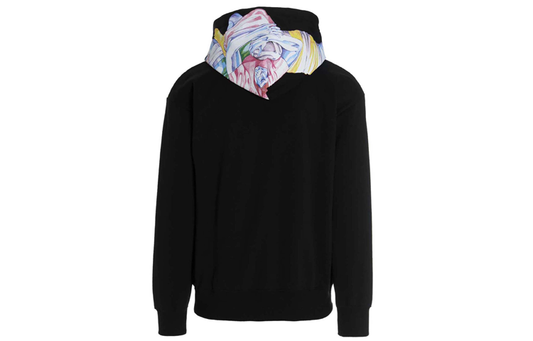 Lookbook JW Anderson SS22 Hitam Sweatshirt Pullover Logo Kartun. JO0073-PG0771-999