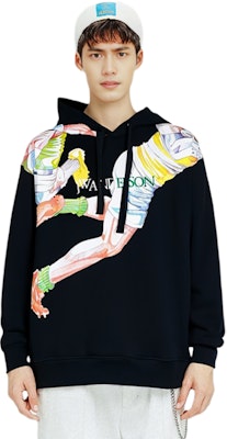 JW Anderson SS22 Hitam Sweatshirt Pullover Logo Kartun. JO0073-PG0771-999 Sizing JW Anderson SS22 Hitam Sweatshirt Pullover Logo Kartun. JO0073-PG0771-999