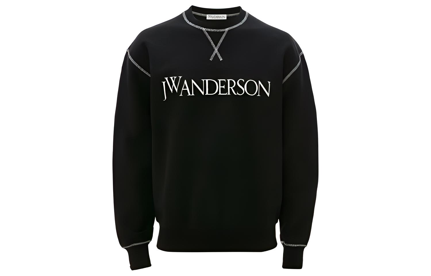 JW Anderson SS22 Crewneck Letter Pullover Sweatshirt Black () JO0076PG0490-999
