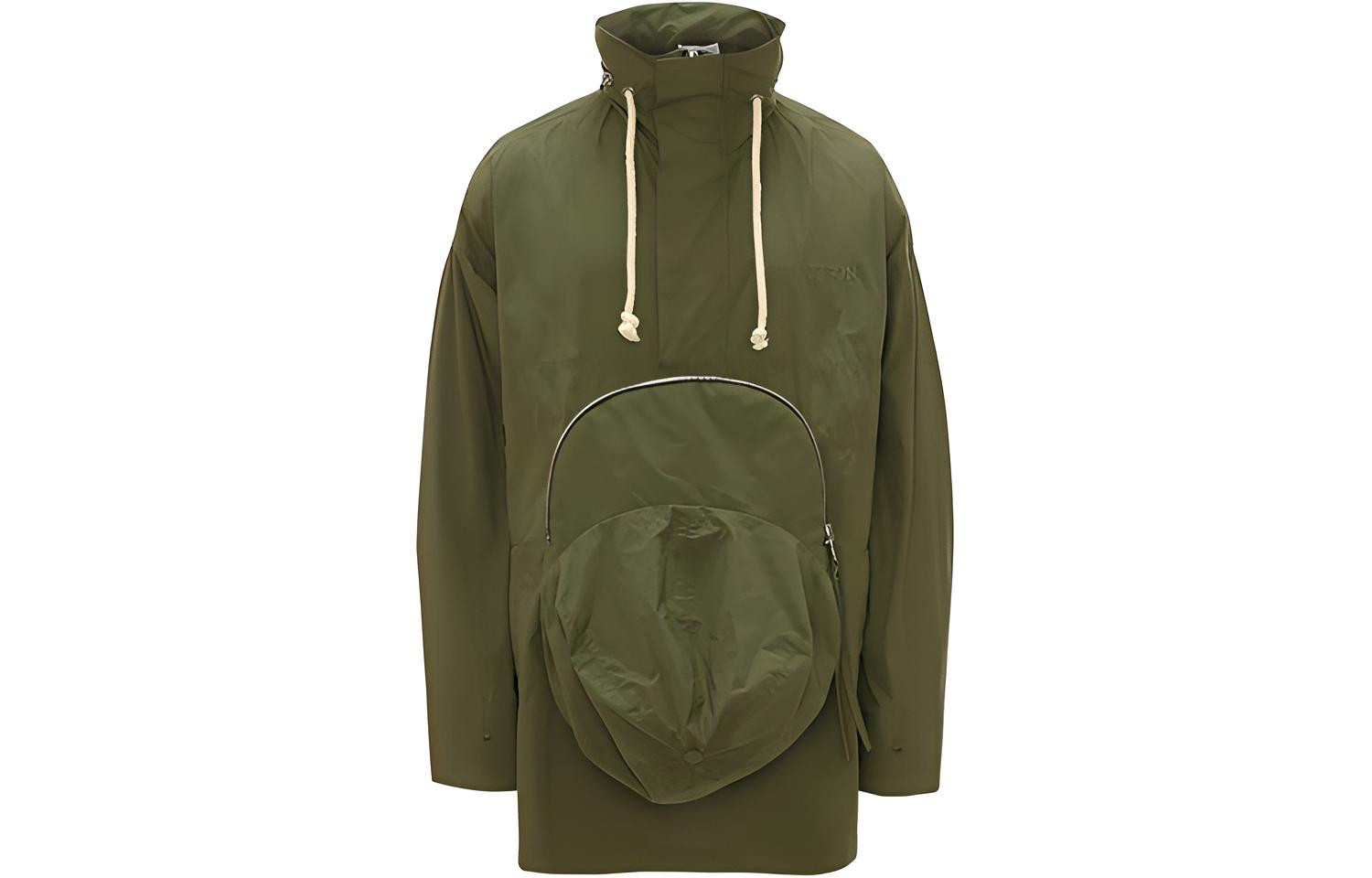 JW Anderson SS22 Half-Zip High Neck Pocket Sweatshirt Green () JK0154PG0790-575