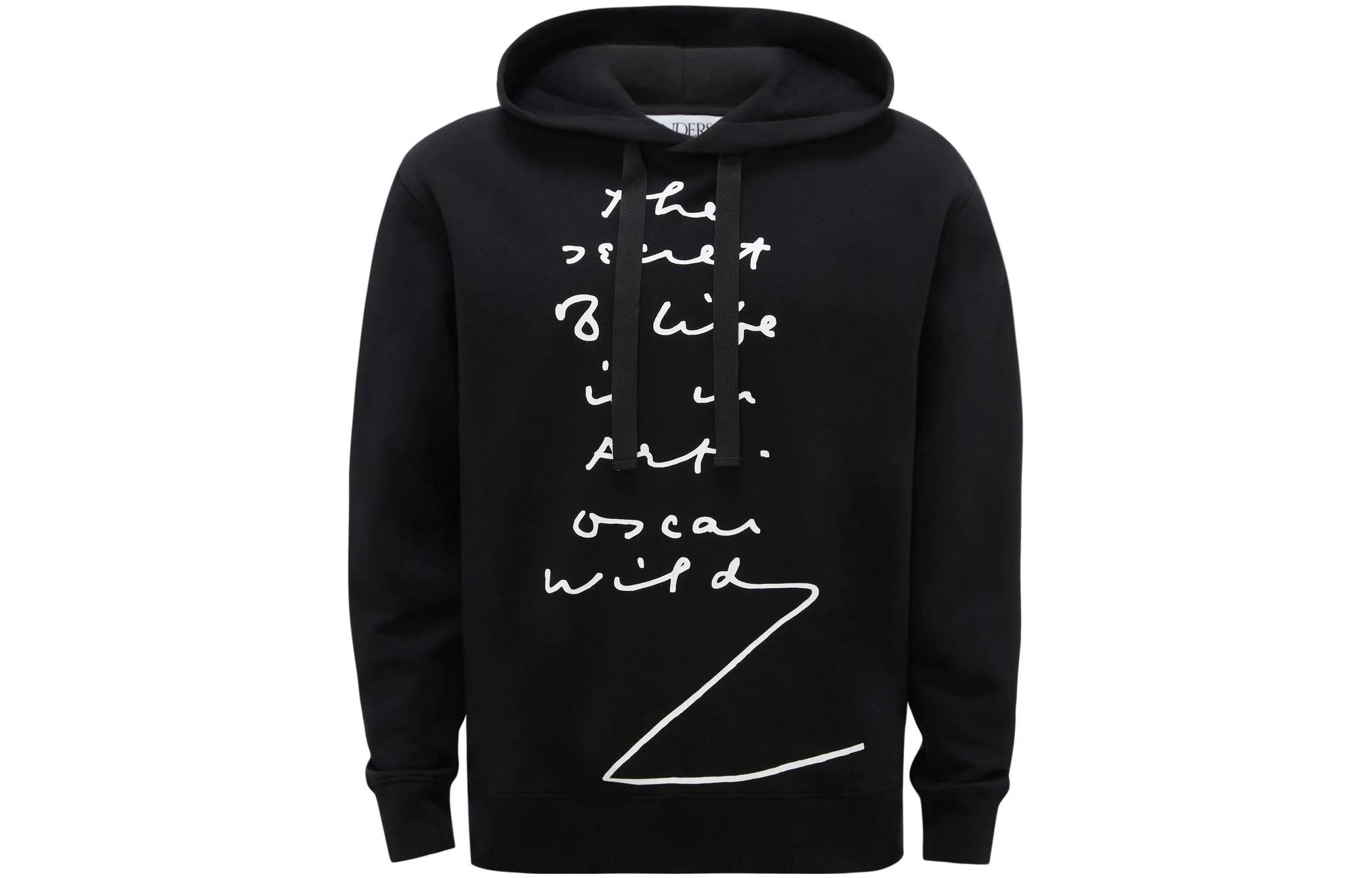 JW Anderson SS22 Slogan Print Oversized Hoodie Black JW0031PG0771-901
