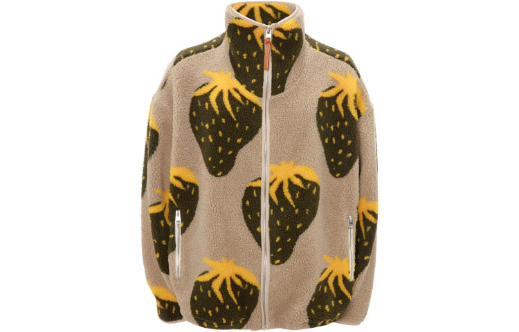 JW Anderson SS22 Strawberry Fleece Zip Jacket Brown JK0144PG0752-108