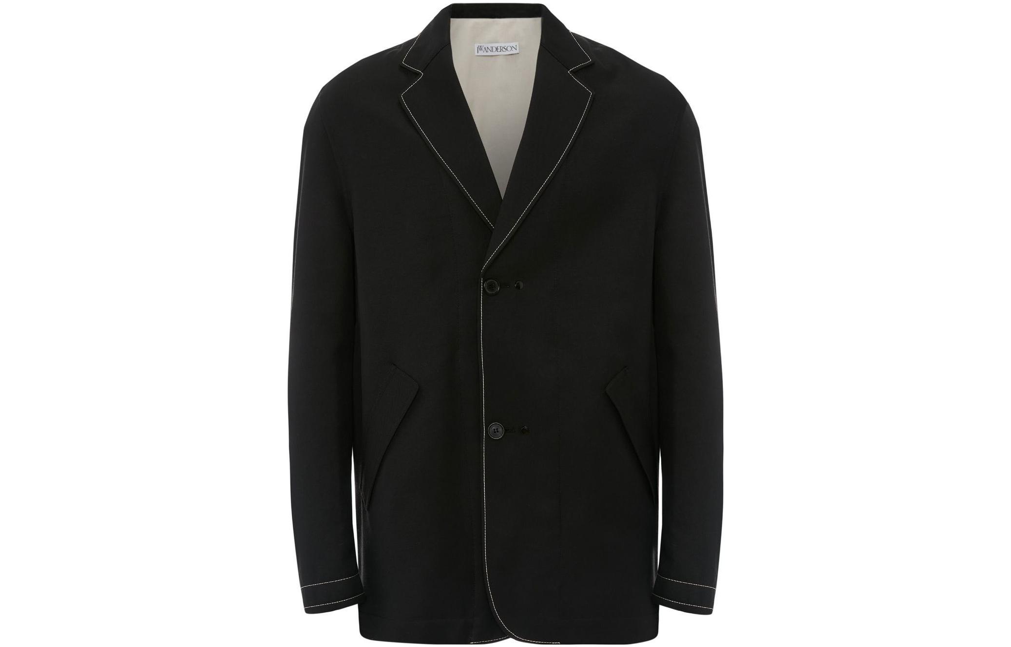 JW Anderson SS23 Black Contrast Stitch Double-Sided Suit Jacket JK0231PG0674999